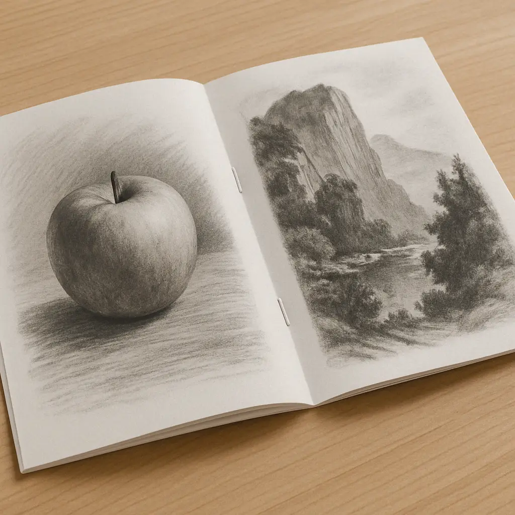 artist sketch saddle stitch binding booklet